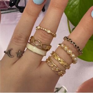 Elegant Gold and Cream Rings - you choose